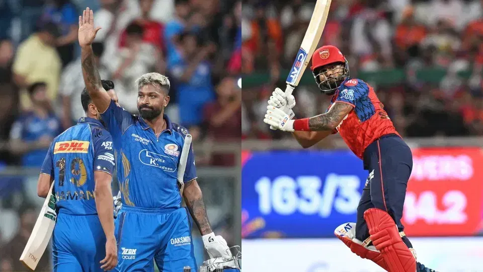 Punjab Kings players celebrate a dominant 7-wicket win over Mumbai Indians in IPL 2026 match action.