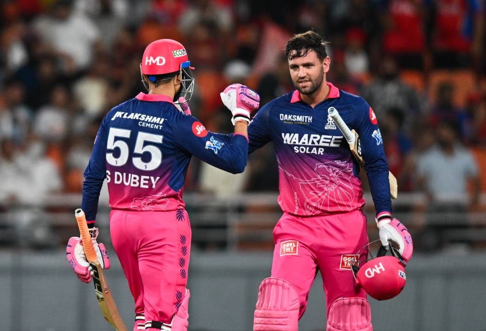 Rajasthan Royals batters Vaibhav Sooryavanshi and Ferreira play explosive knocks while chasing 223 against Punjab Kings in IPL 2026.