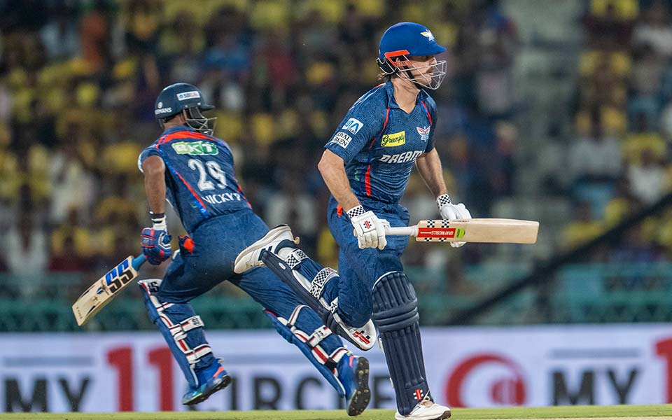 Lucknow celebrates a 5-wicket victory against Hyderabad in IPL 2026 match
