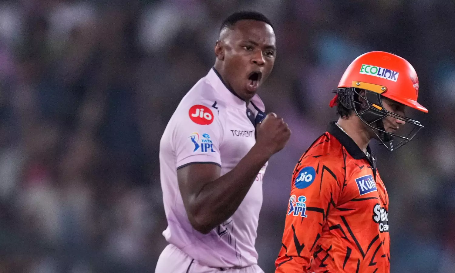 Gujarat Titans players celebrate a dominant win over Sunrisers Hyderabad to reach the top spot in IPL 2026 standings.