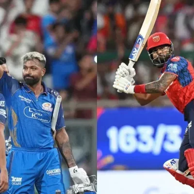 Punjab Kings players celebrate a dominant 7-wicket win over Mumbai Indians in IPL 2026 match action.