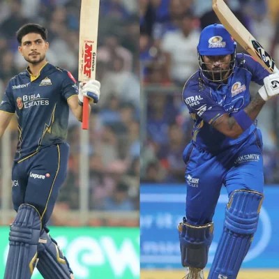 Tilak Varma celebrates his 101 for Mumbai Indians against Gujarat Titans in a dominant IPL 2026 victory.